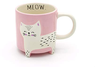 Winkee - Cute Animal Kaffeetasse Katze I Die süße Katzen-Tasse I XXL Tasse ca. 450 ml I Cute Coffee Mug