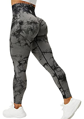 VOYJOY Sömlösa leggings för kvinnor, yogabyxor med hög midja, scrunch butt lyftande elastiska tights