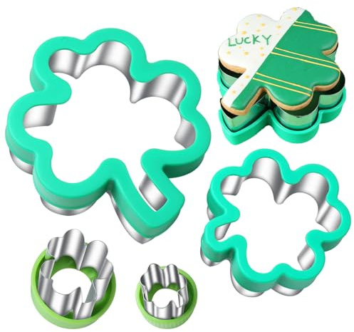 ETERSION Shamrock Cookie Cutter 4 Pieces 4 Sizes 1 to 4