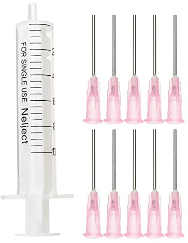 Set med dispenserings-/applikatorflaskor/sprutor, dispenseringssprutor av plast på 10 ml med 10 st 20G-dispenseringsnålar på 2,5 cm för gör-det-själv-quilling, akrylmålning, oljeflaska, hantverk, konstverkshobbyer