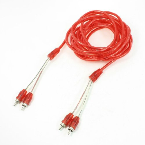 Ruilogod Audio Video hane till hane 2 RCA-förlängningskabel Wire Red 5M 16.4Ft