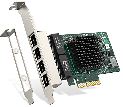 EDUP Gigabit Quad Port Ethernet Card Server Adapter NetXtreme BCM5719 RJ45 Quad-Port Network Card PCI Express 1000M NIC Ethernet Card for Windows Server/Linux/Ubuntu/Freebsd/VMware ESX