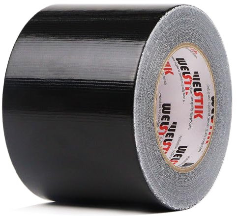 WELSTIK Heavy Duty wasserdichtes Duct Tape 4 Zoll, Professionelle Grade Industrial Duct Tape für Reparaturen, DIY, Handwerk, Indoor Outdoor Use, Kein Rückstand, Tear by Hand 96MM*41M, Schwarz
