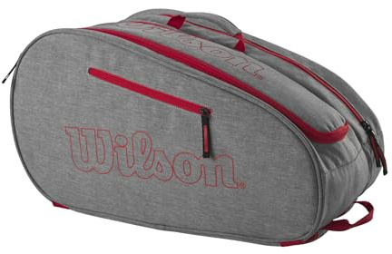 Wilson Wilson Padel-Tasche Team, Für bis zu 4 Schläger, Grau/Rot