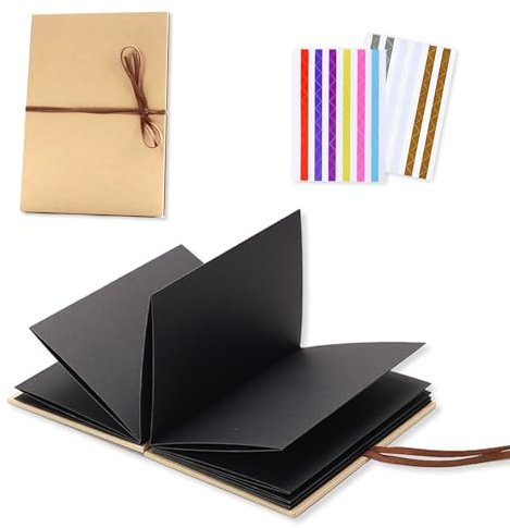 xiaoxiaozhijia Scrapbook Album,30 Seiten Fotoalbum zum Selbstgestalte,Faltbares Album als Geschenk für Angehörige,Freunde und Bekannte (21x28cm)