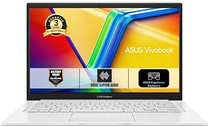 ASUS Vivobook 14 S1404FA-NK326W 14 Pouces FHD PC Portable (Processeur AMD Ryzen 5 7520U 4,3Ghz, 16 Go de RAM LPDDR5, SSD 512 Go Nvme, AMD Radeon Graphics, Windows 11 Home) - Clavier AZERTY.