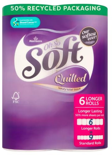 Morrisons Quilted Toilet Tissue 6=9 Roll