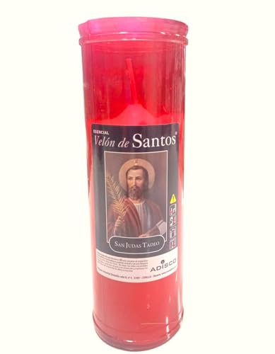 Andachtskerze von SAN JUDAS TADEO. Kerze für Gesundheit, Wohlbefinden und Arbeit. Hergestellt von Handwerkern in Spanien. Kirchenkerze.