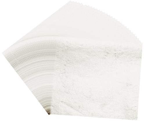 PATIKIL Hojas De Pan De Oro Para Arte 8.5x9.5cm 200 Pcs Láminas De Pan De Oro Papeles Metálicos Para Manualidades DIY Resina Muebles Uñas Pinturas Decoración Del Hogar Plata Claro