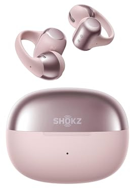 SHOKZ OpenDots One Auriculares Inalámbricos Bluetooth 5.4, Audifonos Deportivos Abiertos Clip, Dolby Audio Premium 6,5g, Open Ear, 40H de Batería, 4 Mics. Cancelación Ruido, con Paño de Limpieza,Rosa