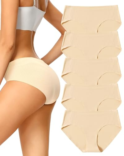 VOENXE Culotte sans Couture Femme, Invisible Slip Sport, Hipster Microfibre