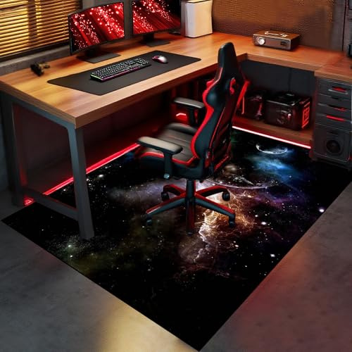 Alfombra Silla Gaming, Alfombrilla para Silla de Oficina Gaming, Protector Suelo Silla Ruedas, Alfombras Gaming Suelo, Alfombrilla para Silla de Escritorio, Tapete Protector de Suelo 90 x 140 cm