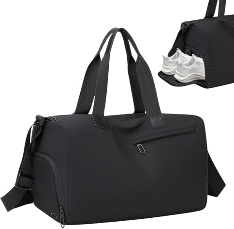 Gym Sports Duffle Bag, Waterproof Unisex Durable Sport Holdall Bag | Shoes Compartment, Wet Pocket, for Travels Business Trip Gym Sport Swimming