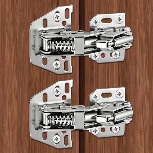 2 Pezzi Soft Close Cerniera per Ante con Viti,87mm Cerniere per Mobili Senza Foratura,cerniere Softclose a 90° per Porte Dell'armadio, cernieres a Scomparsa Incasso 3D, per Mobile Cucina, Anta Armadio