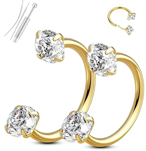 Milacolato hästsko näspiercing för kvinnor 6–8 mm näsring piercing smycken set nostril näsring silver guld septum ring för kvinnor män