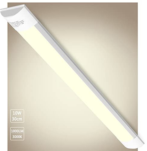 Bellanny Lampada da soffitto a LED, 10 W, 30 cm, 1200 lm, tubo fluorescente 3000 K, luce bianca calda, angolo di diffusione di 120°, per bagno, soggiorno, cucina, garage, officina, ufficio