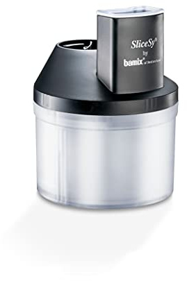 bamix Accessorio SliceSy per tutti i frullatori a immersione bamix da 180 watt, incl. 5 lame, Robot da cucina multifunzione per tagliare, macinare, tritare, Nero