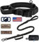 Taktisches Hundehalsband Verstellbares Militärhalsband: Nylon K9 Halsbänder mit Kontrollgriff und robuster Metallschnalle für mittelgroße und große Hunde mit 3 Patches und Airtag Case Holder (XL,