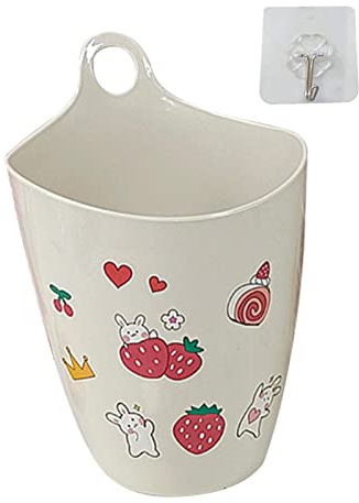 FokCalgary Trash Can, Holder Waste Garbage Can, Hanging Waste Bin Trash Bin Desktop Organizer Holder, Storage Box Bedroom Clean Dustbin Sundries