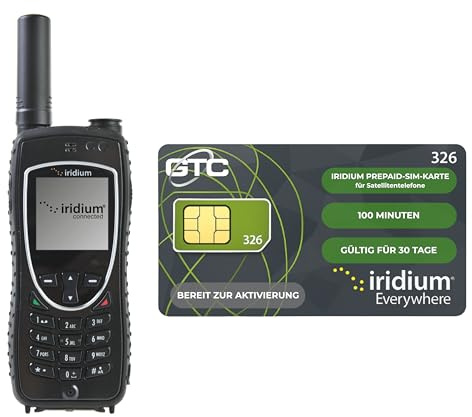 OSAT Iridium Extreme Satellite Phone + 100-Minute Prepaid SIM | 30-Day Validity | Rugged, Waterproof, GPS-Enabled | Global Voice & SMS Coverage for Remote & Emergency Communication