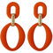 SIXDUTON Ohrringe Creole für Damen, Ovale Acryl Neon Statement Ohrringe für Frauen, Groß Hypoallergen Bunte Modeschmuck Geschenk für Kostümzubehör Karneval Mottoparty (Orange)