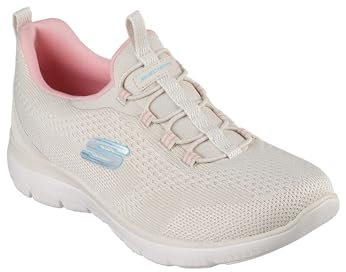 Skechers Women's Summits New, Natural Knit/Pink & Aqua Trim, 3 UK