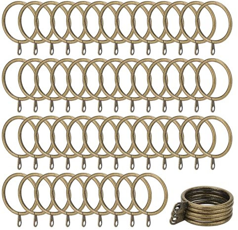 JOIKIT 100 Pcs Brass Curtain Rings, 38mm Internal Diameter Drapery Sliding Eyelet Rings