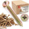 LUN FIX Lot de 500 vis universelles 4,0 x 40 mm, 1 kg (500 pièces), cruciforme PZ2, Tête plate, Vis à bois, galvanisées jaunes, Vis multi-usages, Vis cruciformes