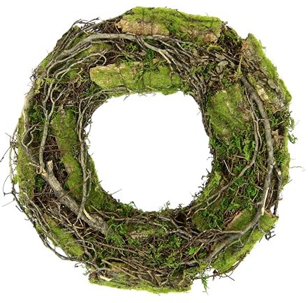 Corona con muschio, ghirlanda di vimini, decorazione romantica, ghirlanda di fiori, ghirlanda decorativa, ghirlanda di candele, decorazione di campagna, ghirlande grezze, decorazione pasquale,