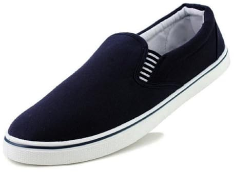 DUNLOP Mens Canvas Shoes Slip On Boat Deck Yachting Summer Plimsoll Casual Pumps Trainers (Navy, UK Footwear Size System, Adult, Men, Numeric, Medium, 6)
