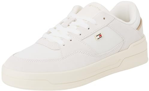 Tommy Hilfiger Damen Court Sneaker Essential Basket Low Top, Weiß (Ecru), 39