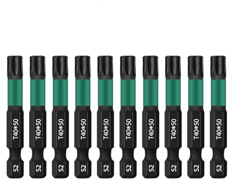 UBESTHS Torx Bit T40, Schraubendreher Bits Set 10 Stück, 1/4 Sechskantschaft, 50mm Länge mit Box
