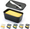 Butter Dish with Lid for Countertop and Refrigerator Door Shelf, ReaNea Plastic Butter Holder Tray Container with Butter Knife, Easy Scoop Dishwasher Safe