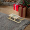 ECD Germany LED Deko Schlitten aus Holz mit warmweißen LEDs, 42 x 16 cm, Natur-Braun, batterriebetrieben, Beleuchteter Dekoschlitten mit Timer, Weihnachtsdeko Weihnachten Dekoration Deko Holzschlitten