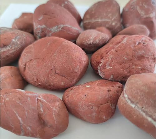 Nif-Stone Hochwertige Garten Dekosteine 20 kg, Natürliche Ziersteine 2-4 cm, Rot, Geeignet für Garten, Wege, Aquarien & Blumenbeete