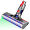 Elektrische Bürste kompatibel für Dyson V7, V8, V10, V11, V15, Zubehör Bodenbürste mit Direktantrieb, Frontlichter LED-Leuchten Design, Turbobürste mit Schnellspanner, für Hartboden und Teppiche
