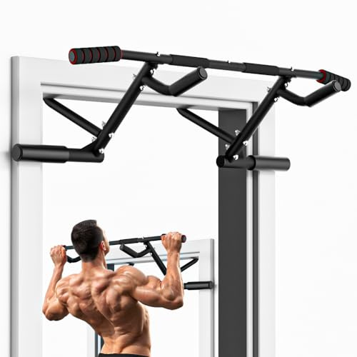 ONETWOFIT Pull Up Bar Doorway,440 lbs Heavy Duty Upper Body Fitness Workout Bar for Home Gym Exercise,Chin-Up Bar for Almost All Doors OT049104 2026 Upgrade Multi-Grip