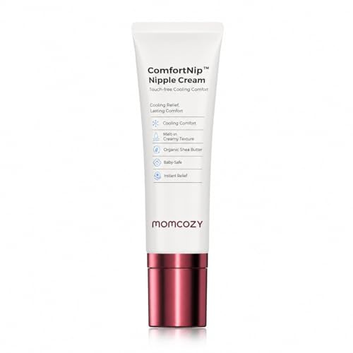 Momcozy ComfortNip Crema Capezzoli Allattamento, Crema Lenitiva Senza Lanolina con Applicatore in Ceramica, 50 g