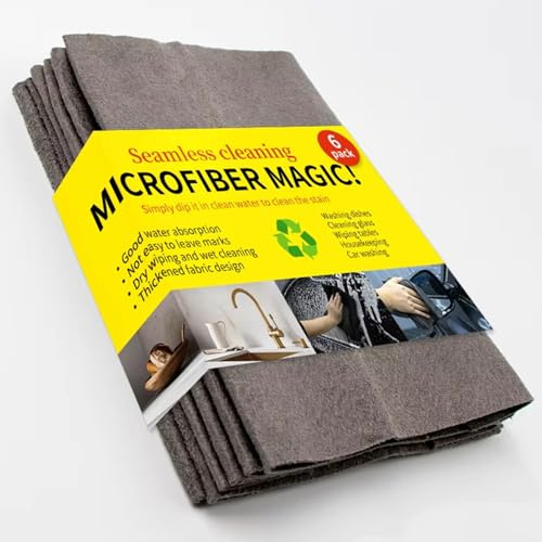 Dsongo Paño Mágico Antonio Herato - 6 Paños de Limpieza Mágicos y Gruesos, Reutilizables. Ldeales para Ventanas, Cristales, Muebles, Coches y Otras Ocasiones.