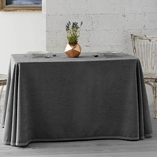 Lanovenanube Ropa o Falda Camilla, Enaguilla Rectangular de Tejido Chenilla, Medida 90x140 cm, Color Gris Marengo. Mantiene el Calor. Aspecto Aterciopelado y Tacto Muy Suave.