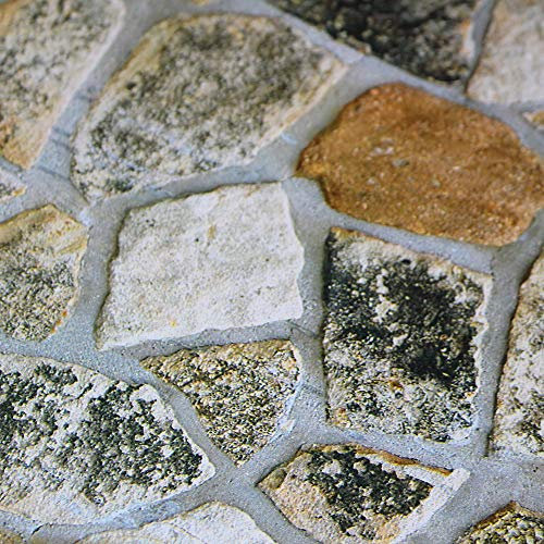 LZH-LP Stone Wallpaper Rock Peel & Stick Wallpaper 45x300CM Colorful Gravel Stone Self-Adhesive Wallpaper for Wall Décor