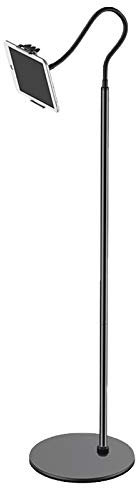 Generic Tablet-Halter Höhenverstellbar, 360 ° Rotations-Clip-Tablet-Ständer für Telefone, Phablets, E-Reader und Spielgeräte, Halter Flexibler Schwanenhals-Armständer Solide Metallbasis
