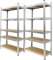 ECD Germany 2er Set Werkstattregal Schwerlastregal - 200x100x50 cm - Metall verzinkt - belastbar bis 750kg - 5 MDF-Platten - Lagerregal Steckregal Kellerregal Garagenregal Metallregal Regal Werkbank