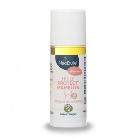 NéoBulle - Huile Protect’ Mamelon - Protège, Apaise et Assouplit - Certifié Bio Cosmos Organic - Fabriqué en France - Flacon Compte-Gouttes 10ml