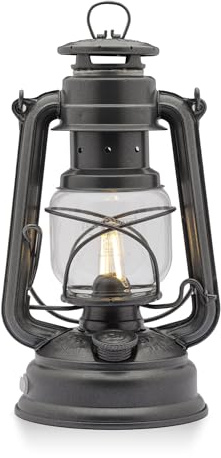 Feuerhand LED-campinglykta, 276, campinglykta, batteri/uppladdningsbar tältlampa, varmvit, 2 700 K, dimbar utomhuslykta, gnistrande järn, 18 dagars batteritid