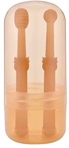 HANGSU Haustier-Zahnbürste, 2 Stück, Silikon, für Hunde und Katzen, mit 360-Grad-Zylinderkopf, inkl. Etui