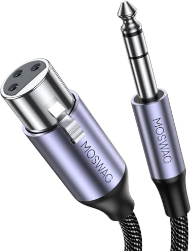 MOSWAG 1/4 tums kontakt till XLR hona mikrofonkabel 16,4 FT, Trs till XLR-kabel för CD-spelare, elektronisk piano, karaoke-maskiner, mixer, förstärkare, högtalare
