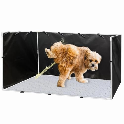 Caja para glándulas de Perros con Paredes Altas, Soporte para Cachorros con Paredes Altas, Carcasa Grande para glándulas de Perros, Valla de Inodoro para Cachorros, Valla de portátil fácil y