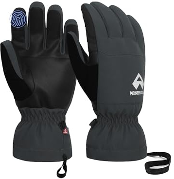Pioneer Camp Gants d'hiver pour Homme et Femme - Imperméables Primaloft® - Isolation dorée - Gants de Ski Chauds - Écran Tactile - Insert Thermique épais - Course à Pied - Ski - Randonnée - Cyclisme