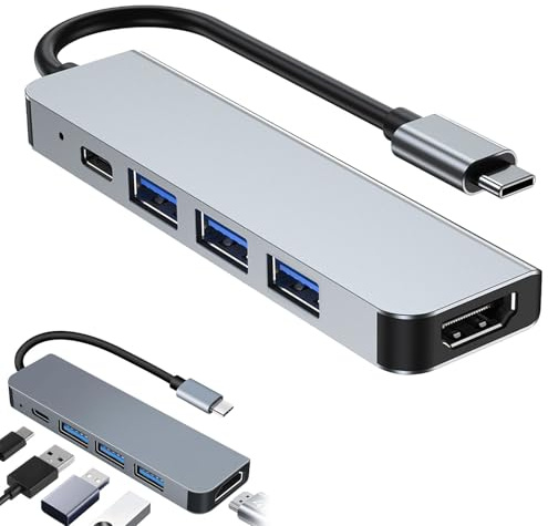 1pcs Hub USB C,Multi USB,Adaptateur C,Hdmi 4k Pd 100w Charge, Multi Data Ports 5gbps 5 en 1 Dock, Hub Adaptateur Multiport Compatible